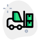 Heavy material handling forklift vehicle with boxes up icon