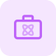 Briefcase and atomic, structure layout isolated on a white background icon