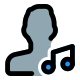 Music shared on a web messenger by single user icon