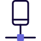 Cell phone connected to a private server network icon