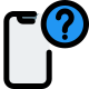 Mobile phone with question mark symbol for help icon