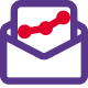 Line chart report shared via mail with organization icon