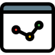 Infographics for dotted line chart comparison graph icon