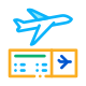 Airplane and Boarding Pass icon