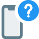 Mobile phone with question mark symbol for help icon