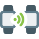 Digital watch sends information wirelessly to smartwatch icon