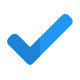 Approved checkmark symbol to verify the result icon