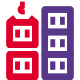 Stack container storage at shipping yard facility icon