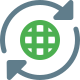 Syncing with loop arrows with internet connectivity icon