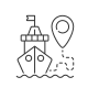 externe-Ship-Tracking-marine-exploration-linéaire-contours-icônes-papa-vecteur icon