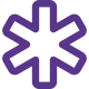 Asterisk symbol used in Medical Science isolated on a white background icon