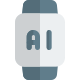 Artificial intelligence Technology under smartwatch isolated on a white background icon