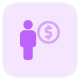 Earning money in dollar in money currency icon