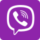 Viber logo with hand phone receiver under chat bubble icon