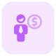 Earning money in dollar money currency domination icon