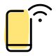 Mobile phone with wifi strength and connectivity icon