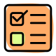 Conventional ballot paper voting with checkbox and tick icon