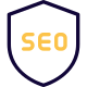 Secured search engine optimization with firewall patch icon