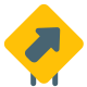 Up right way traffic sign board layout icon