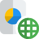 Global Axis of Pie chart sales data record file icon