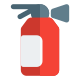Fire extinguisher used in emergency to put off fire icon