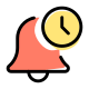 Snooze an alarm on portable devices with timer and bell logotype icon