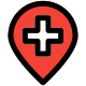 Hospital location with blood bank in same facility icon