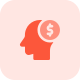 Head with dollar sign concept of money on mind icon