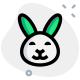 Happy smiling rabbit face with eyes closed emoji icon