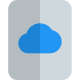 Cloud stored file with online content isolated on a white background icon