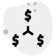 Dollar sign and finance in connection layout icon