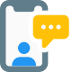 Chatting with client with cell phone inbuilt messenger icon
