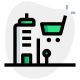 Retail outlet of a building with the shopping trolley Logotype icon