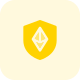 Ethereum protection shield logo isolated on a white background icon