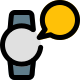 Smartwatch with message and chat feature - speech bubble icon