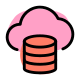 Database server with cloud storage online layout icon