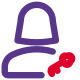 Key for access to the storage by a single user icon