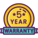 5 Year Warranty icon