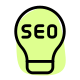 Seo ideas and innovation with lighting bulb isolated on a white background icon