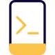Mini programming software on a portable device like smartphone icon