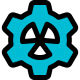 Plant management software with setting cogwheel logotype icon