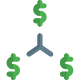 Dollar sign and finance in connection layout icon