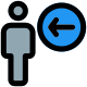 Employee with a left direction arrow indication icon