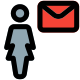 Mail send to businesswoman from company server icon