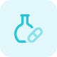 Lab research on experimental drug medicine with flask icon