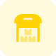 Airport warehouse with delivery boxes storage facility icon