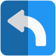 Turn left sign for traffic direction layout icon