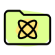 Folder on Atomic Research isolated on a white background icon