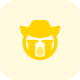 Cowboy with hat emoticon crying with flowing tears icon