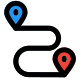 A and B route for the hotel location on the map icon